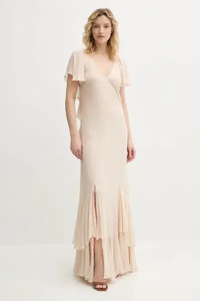 Šaty Twinset béžová barva, maxi, 251TS2180