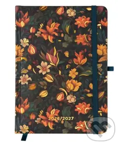 18mesačný diár - Zlaté kvety (od júla 2026 do decembra 2027)