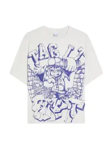 Bershka Tričko  modrá / biela