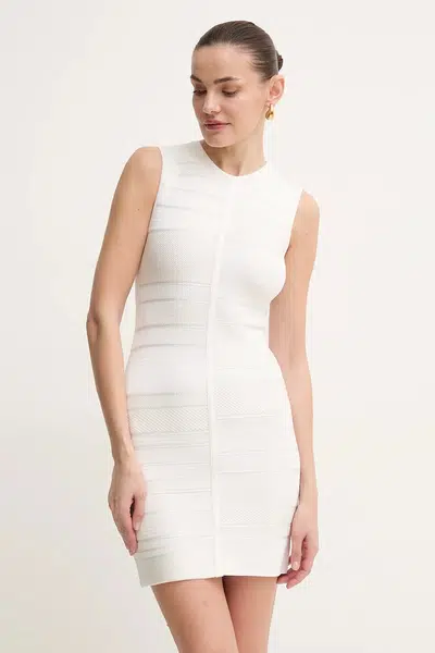 Šaty Herve Leger Eliana béžová barva, mini, MSB8512051