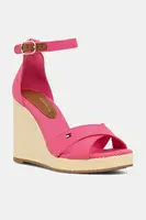 Sandály Tommy Hilfiger FLAG HIGH WEDGE ESPAD CRISSCROSS růžová barva, FW0FW08661