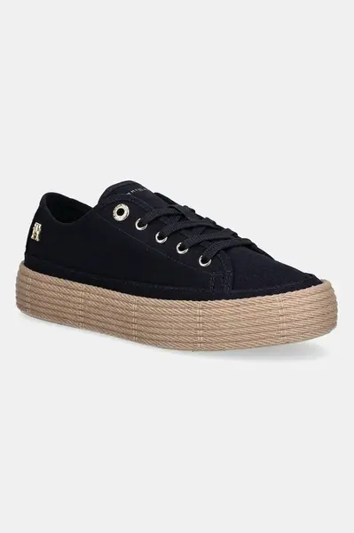 Tenisky Tommy Hilfiger VULC ESPADRILLE SNEAKER tmavomodrá barva, FW0FW08404