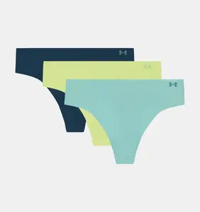 Under Armour Pure Stretch No Show Thong -Solid - 3pk LG