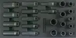 Modul pěnový - hlavice úderové 1/2", 10 - 24 mm, 6hranné, 22 ks - JONNESWAY S03A4122KV