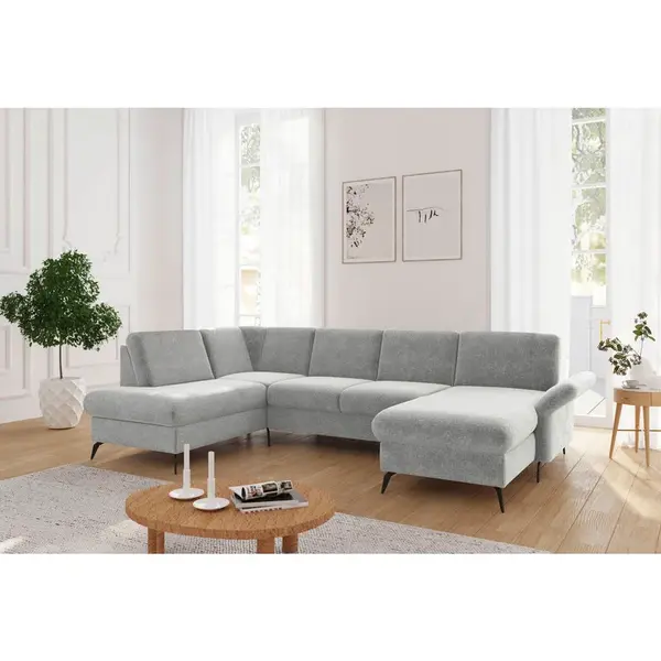 Sit & More SEDACÍ SOUPRAVA, textil, světle šedá