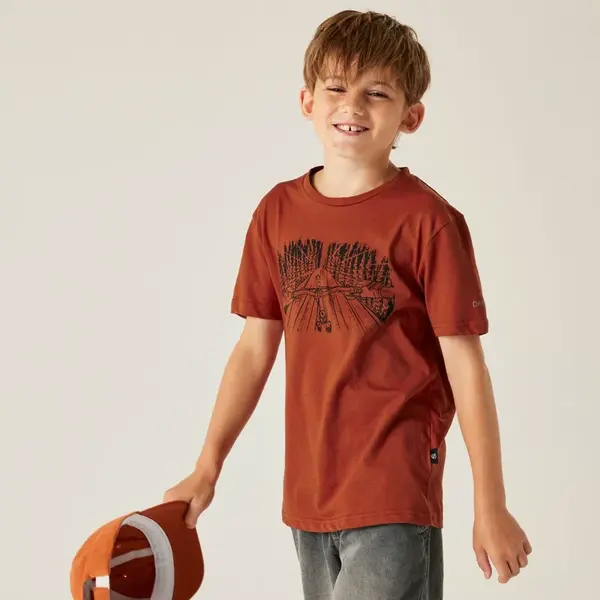 Dětské bavlněné tričko dare2b trailblazer iii oranžová  152