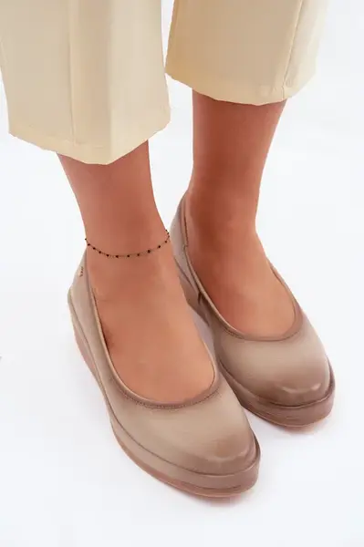 Kožené dámske mokasíny na platforme Vinceza béžové