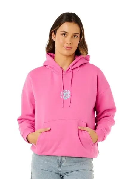 Rip curl dámská mikina Icons Of Surf Heritage Hood Super Pink | Růžová | Velikost L
