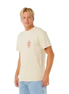 Rip curl pánské tričko Search Icon Vintage White | Bílá | Velikost L | 100% bavlna