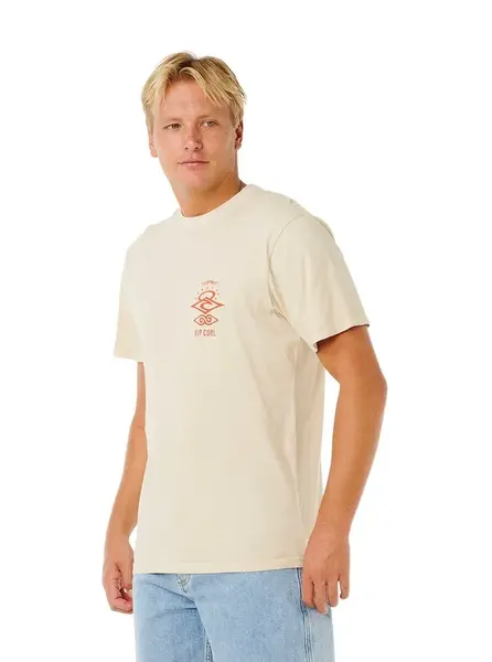 Rip curl pánské tričko Search Icon Vintage White | Bílá | Velikost L | 100% bavlna