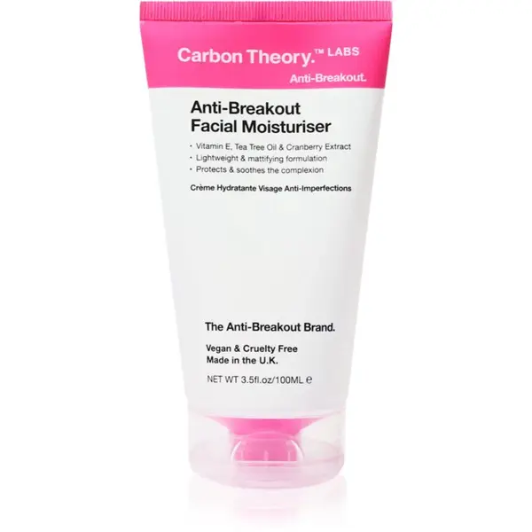 Carbon Theory Anti-Breakout Facial Moisturiser hydratačný krém na tvár proti nedokonalostiam pleti 100 ml
