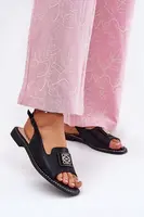 S. BARSKI Elegantné Dámske Sandále Na Ploškom Opätku S Dekoráciou S.Barski