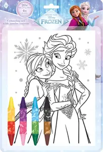 Omalovánkový set s oboustrannými voskovkami Ledové království