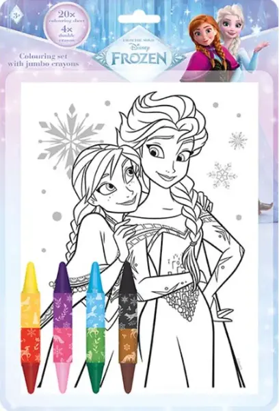 Omalovánkový set s oboustrannými voskovkami Ledové království