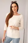 Dámska blúzka s lodičkovým výstrihom, svetlo béžová