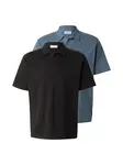 JACK & JONES Tričko 'JJDEVIN DAYTONA'  zafírová / čierna