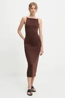 Šaty Answear.LAB hnědá barva, midi, přiléhavé