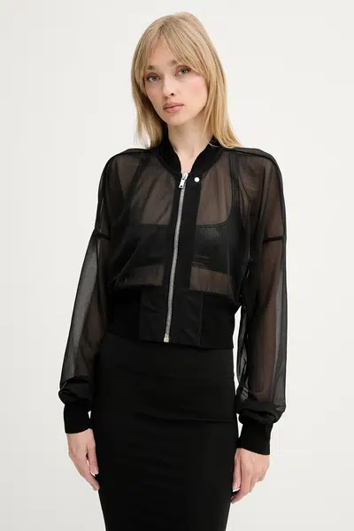 Bunda Rick Owens Lilies černá barva, přechodná, LI01E4708OT