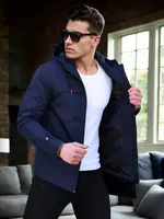 86622 Dewberry Hooded Mens Seasonal Jacket-NAVY BLUE