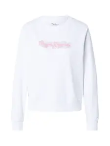 Pepe Jeans Mikina  ružová / biela