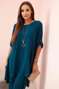 Kesi Włoski Sada blúzky + nohavice s príveskom námorný