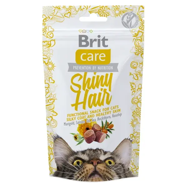 BRIT Care Snack Shiny Hair s lososem pro kočky 50 g