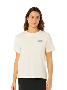 Rip curl dámské tričko Ocean Break Relaxed Bone | Bílá | Velikost M | 100% bavlna