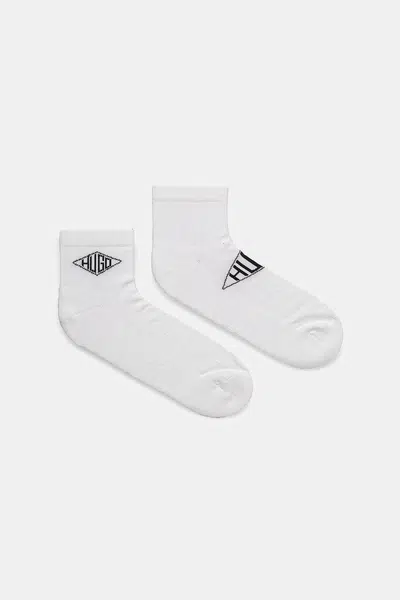 Ponožky HUGO 2-pack pánské, bílá barva, 50537568