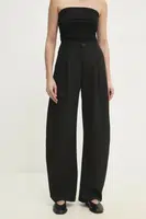 Kalhoty Answear.LAB dámské, černá barva, široké, high waist