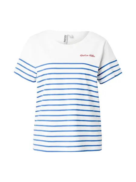 PIECES Tričko 'PCAMIA'  modrá / červená / biela