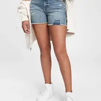 GAP Dětské džínové kraťasy teen sky high-rise denim shorts with stret - Holky