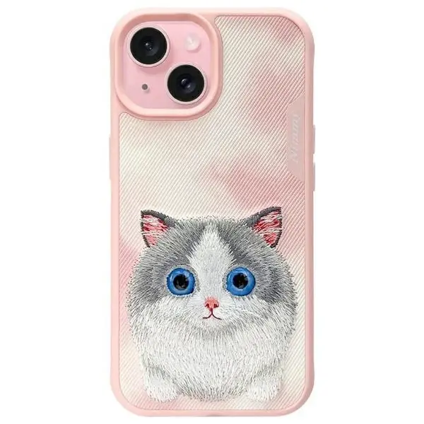 Zadní kryt NIMMY case BIG EYED PET 2.0 Cat Pro Apple iPhone 16 Pro Max, růžová