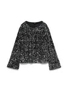 VERO MODA Blúzka 'VMBELLA'  čierna / strieborná