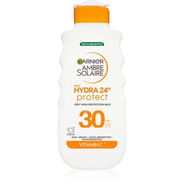 Garnier Ambre Solaire Hydra 24h ochranné opalovací mléko s hydratačním účinkem SPF 30 175 ml