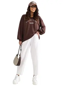 Hnědá oversize mikina RUE PARIS