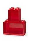 Sada nástěnných polic Lego červená barva