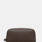Kožená kosmetická taška Calvin Klein hnědá barva, LV04D1036G