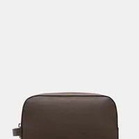 Kožená kosmetická taška Calvin Klein hnědá barva, LV04D1036G