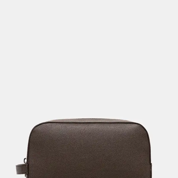 Kožená kosmetická taška Calvin Klein hnědá barva, LV04D1036G