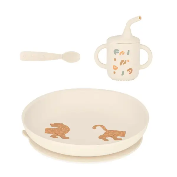 Babymoov silikonová jídelní sada Grown-Up MEAL SET Little Roar