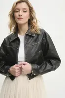 Bunda Answear.LAB černá barva, přechodná, oversize