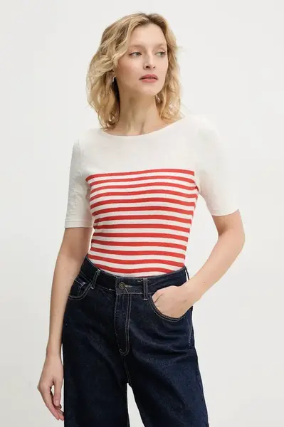 Bavlněné tričko Marc O'Polo červená barva, 503219651333