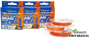 Intech first splétaná šňůra braided line braid x4 orange 150 m - 0,26 mm 15 kg