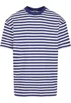 Pánské tričko Regular Stripe - bílá/tmavomodrá