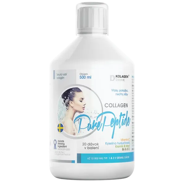 KOLAGENDRINK Collagen 10 000 Pure Peptide® hydrolyzovaný rybí kolagen 500 ml