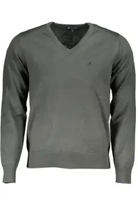 Pánský zelený svetr s výstřihem do V