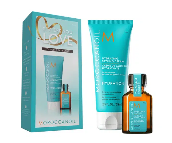 Dárková sada pro hladké a hydratované vlasy Moroccanoil Stylers You Love For Soft  a  Silky Styles + dárek zdarma