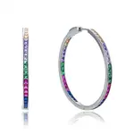 MOISS Hravé stříbrné náušnice kruhy s barevnými zirkony E0001878