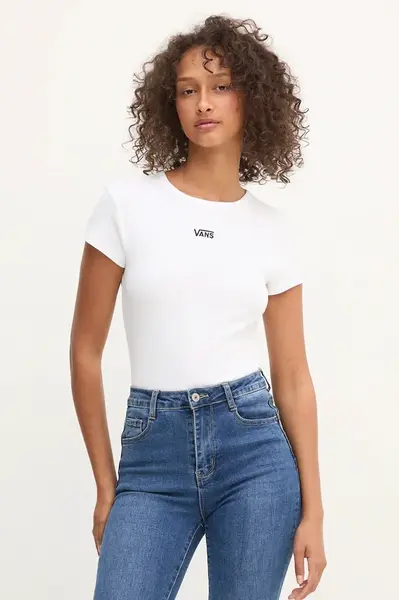 Tričko Vans dámské, bílá barva, VN000RD1WHT1