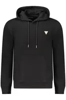 Černá mikina GUESS JEANS s kapucí